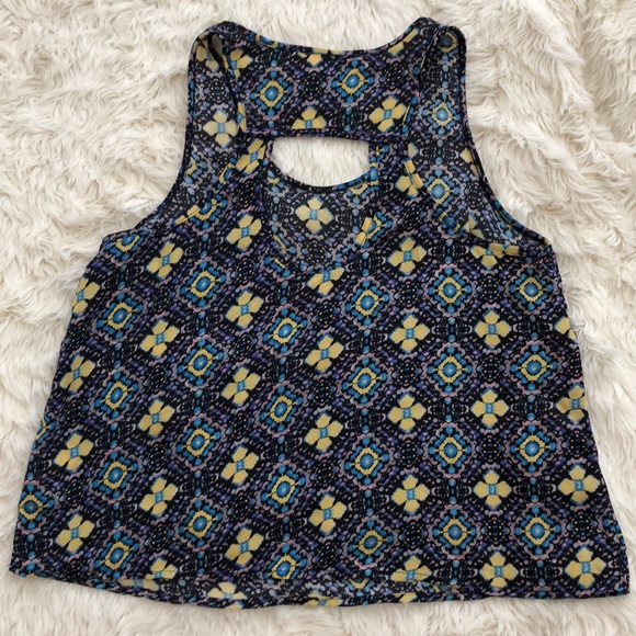 Elodie navy tank with keyhole back - Picture 2 of 3